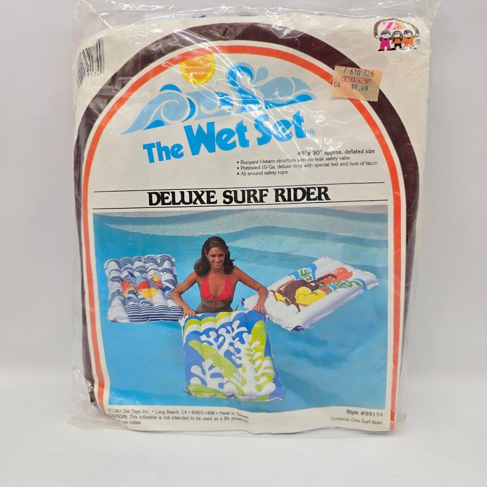 Vintage Intex The Wet Set Deluxe Surf Rider #59174 Pool Inflatable Float 1983